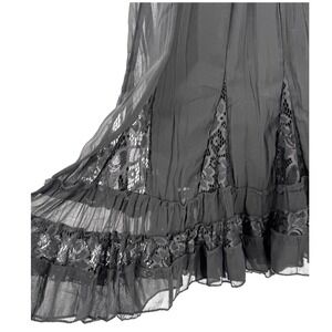 Whimsigoth Goth Sacred Threads Lace Tiered Midi Skirt Womens sz S
